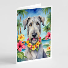 Load image into Gallery viewer, Irish Wolfhound Luau Greeting Cards - Blank Note Cards – 8-Pack of Artist-Designed Cards with Envelopes