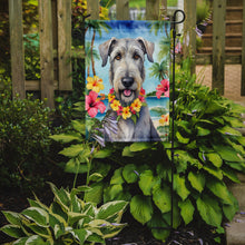 Load image into Gallery viewer, Irish Wolfhound Luau Garden Flag – Tropical Dog Decor with Hibiscus &amp; Palm Leaves