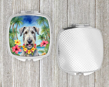 Load image into Gallery viewer, Irish Wolfhound Luau Compact Mirror – Stylish Purse Mirror with Artistic Covers