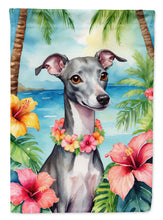 Load image into Gallery viewer, Italian Greyhound Luau House Flag