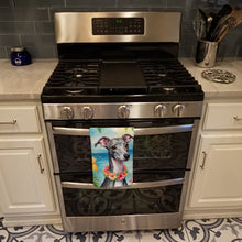 Load image into Gallery viewer, Italian Greyhound Luau Kitchen Towel