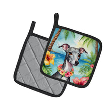 Load image into Gallery viewer, Italian Greyhound Luau Pot Holders - Set of 2 Decorative Kitchen Helpers | Made in the USA