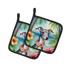 Load image into Gallery viewer, Italian Greyhound Luau Pot Holders - Set of 2 Decorative Kitchen Helpers | Made in the USA