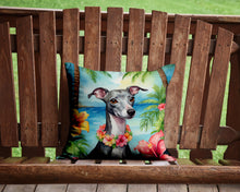 Load image into Gallery viewer, Italian Greyhound Luau Throw Pillow - 14x14 Decorative Pillow – Art for Your Home &amp; Patio