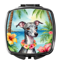 Load image into Gallery viewer, Italian Greyhound Luau Compact Mirror – Stylish Purse Mirror with Artistic Covers