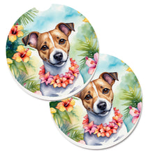 Load image into Gallery viewer, Jack Russell Terrier Luau Car Coasters – Set of 2 - Absorbent Stone with Fun &amp; Functional Artwork
