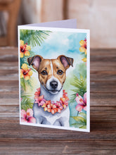 Load image into Gallery viewer, Jack Russell Terrier Luau Greeting Cards - Blank Note Cards – 8-Pack of Artist-Designed Cards with Envelopes