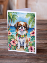 Load image into Gallery viewer, Japanese Chin Luau Greeting Cards - Blank Note Cards – 8-Pack of Artist-Designed Cards with Envelopes