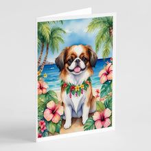 Load image into Gallery viewer, Japanese Chin Luau Greeting Cards - Blank Note Cards – 8-Pack of Artist-Designed Cards with Envelopes