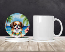Load image into Gallery viewer, Japanese Chin Luau Large Sandstone Coasters Pack of 4