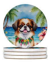 Load image into Gallery viewer, Japanese Chin Luau Large Sandstone Coasters Pack of 4
