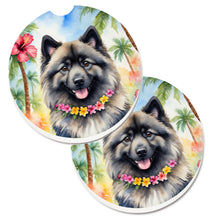 Load image into Gallery viewer, Keeshond Luau Car Coasters – Set of 2 - Absorbent Stone with Fun &amp; Functional Artwork