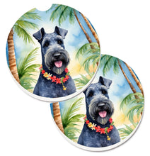Load image into Gallery viewer, Kerry Blue Terrier Luau Car Coasters – Set of 2 - Absorbent Stone with Fun &amp; Functional Artwork