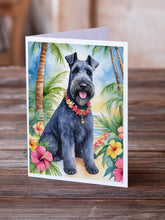 Load image into Gallery viewer, Kerry Blue Terrier Luau Greeting Cards - Blank Note Cards – 8-Pack of Artist-Designed Cards with Envelopes