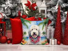 Load image into Gallery viewer, Komondor Luau Throw Pillow - 14x14 Decorative Pillow – Art for Your Home &amp; Patio