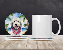 Load image into Gallery viewer, Komondor Luau Large Sandstone Coasters Pack of 4