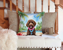 Load image into Gallery viewer, Labradoodle Luau Throw Pillow - 14x14 Decorative Pillow – Art for Your Home &amp; Patio