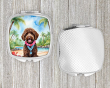 Load image into Gallery viewer, Labradoodle Luau Compact Mirror – Stylish Purse Mirror with Artistic Covers
