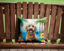 Load image into Gallery viewer, Labradoodle Luau Throw Pillow - 14x14 Decorative Pillow – Art for Your Home &amp; Patio