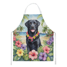 Load image into Gallery viewer, Black Labrador Retriever Luau Apron – Artist-Designed Kitchen, BBQ &amp; Craft Apron