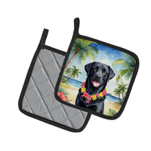 Load image into Gallery viewer, Black Labrador Retriever Luau Pot Holders - Set of 2 Decorative Kitchen Helpers | Made in the USA
