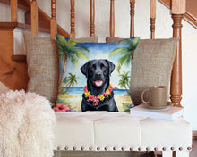 Load image into Gallery viewer, Black Labrador Retriever Luau Throw Pillow - 14x14 Decorative Pillow – Art for Your Home &amp; Patio