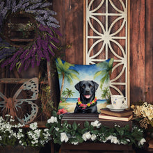 Load image into Gallery viewer, Black Labrador Retriever Luau Throw Pillow - 14x14 Decorative Pillow – Art for Your Home &amp; Patio