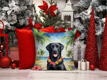Load image into Gallery viewer, Black Labrador Retriever Luau Throw Pillow - 14x14 Decorative Pillow – Art for Your Home &amp; Patio