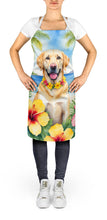 Load image into Gallery viewer, Yellow Labrador Retriever Luau Apron – Artist-Designed Kitchen, BBQ &amp; Craft Apron