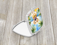 Load image into Gallery viewer, Yellow Labrador Retriever Luau Compact Mirror – Stylish Purse Mirror with Artistic Covers