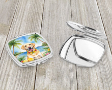 Load image into Gallery viewer, Yellow Labrador Retriever Luau Compact Mirror – Stylish Purse Mirror with Artistic Covers