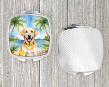 Load image into Gallery viewer, Yellow Labrador Retriever Luau Compact Mirror – Stylish Purse Mirror with Artistic Covers