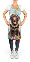 Load image into Gallery viewer, Chocolate Labrador Retriever Luau Apron – Artist-Designed Kitchen, BBQ &amp; Craft Apron