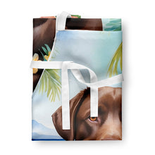 Load image into Gallery viewer, Chocolate Labrador Retriever Luau Apron – Artist-Designed Kitchen, BBQ &amp; Craft Apron