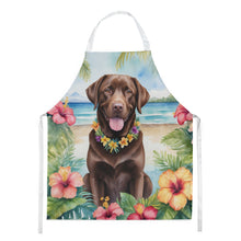 Load image into Gallery viewer, Chocolate Labrador Retriever Luau Apron – Artist-Designed Kitchen, BBQ &amp; Craft Apron