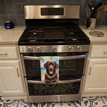 Load image into Gallery viewer, Chocolate Labrador Retriever Luau Kitchen Towel