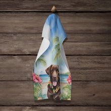 Load image into Gallery viewer, Chocolate Labrador Retriever Luau Kitchen Towel