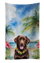 Load image into Gallery viewer, Chocolate Labrador Retriever Luau Kitchen Towel