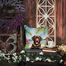 Load image into Gallery viewer, Chocolate Labrador Retriever Luau Throw Pillow - 14x14 Decorative Pillow – Art for Your Home &amp; Patio