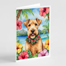 Load image into Gallery viewer, Lakeland Terrier Luau Greeting Cards - Blank Note Cards – 8-Pack of Artist-Designed Cards with Envelopes