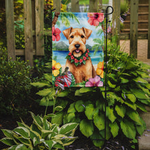 Load image into Gallery viewer, Lakeland Terrier Luau Garden Flag – Tropical Dog Decor with Hibiscus &amp; Palm Leaves