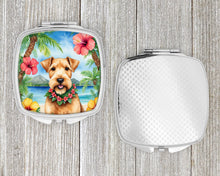 Load image into Gallery viewer, Lakeland Terrier Luau Compact Mirror – Stylish Purse Mirror with Artistic Covers