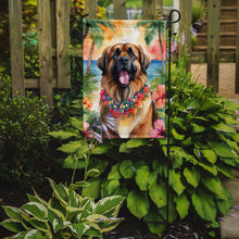 Load image into Gallery viewer, Leonberger Luau Garden Flag – Tropical Dog Decor with Hibiscus &amp; Palm Leaves