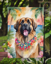 Load image into Gallery viewer, Leonberger Luau Garden Flag – Tropical Dog Decor with Hibiscus &amp; Palm Leaves