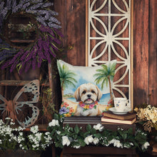 Load image into Gallery viewer, Lhasa Apso Luau Throw Pillow - 14x14 Decorative Pillow – Art for Your Home &amp; Patio