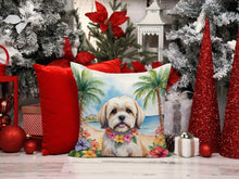 Load image into Gallery viewer, Lhasa Apso Luau Throw Pillow - 14x14 Decorative Pillow – Art for Your Home &amp; Patio
