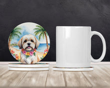 Load image into Gallery viewer, Lhasa Apso Luau Large Sandstone Coasters Pack of 4