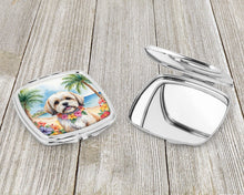 Load image into Gallery viewer, Lhasa Apso Luau Compact Mirror – Stylish Purse Mirror with Artistic Covers