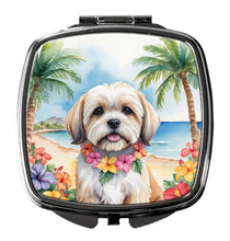 Load image into Gallery viewer, Lhasa Apso Luau Compact Mirror – Stylish Purse Mirror with Artistic Covers