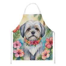 Load image into Gallery viewer, Lhasa Apso Luau Apron – Artist-Designed Kitchen, BBQ &amp; Craft Apron